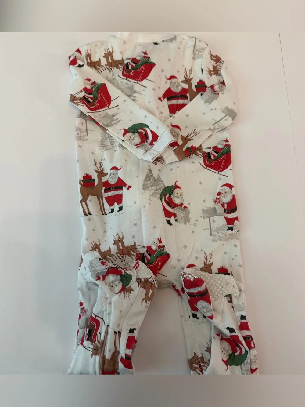 Pottery Barn Kids Santa Reindeer Christmas Holiday Footie Pajamas 18-24M